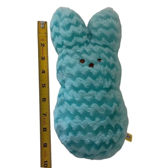 Peeps Bunny Rabbit Plush Blue Aqua Chevron Textured Pattern Stuffed Animal - Picture 2 of 16